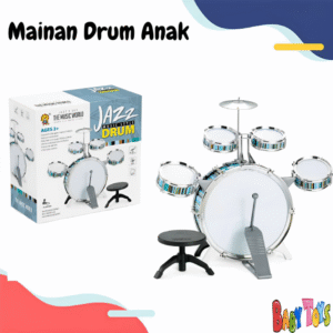 Mainan Drum Anak Set Jumbo Jazz Besar Edukasi Anak Musik Laki Laki Pukul Alat Musik Bangku (The Music World)